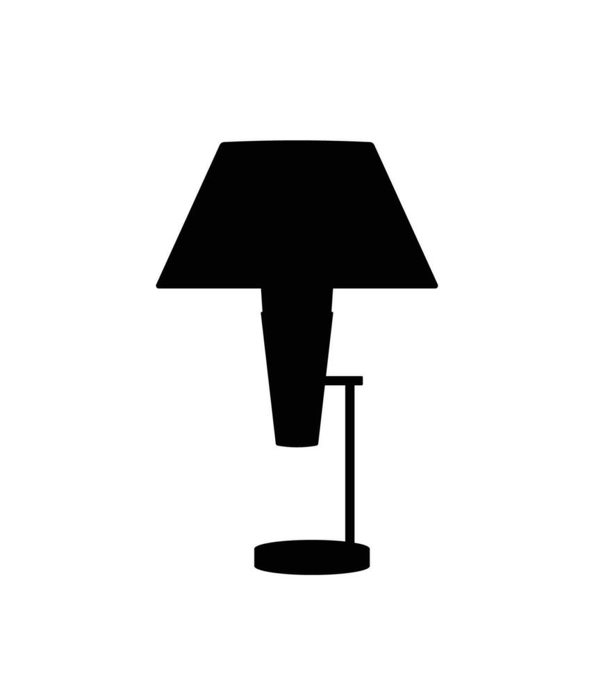 Modern table lamp silhouette, work, study and bedroom decor light lamp vector