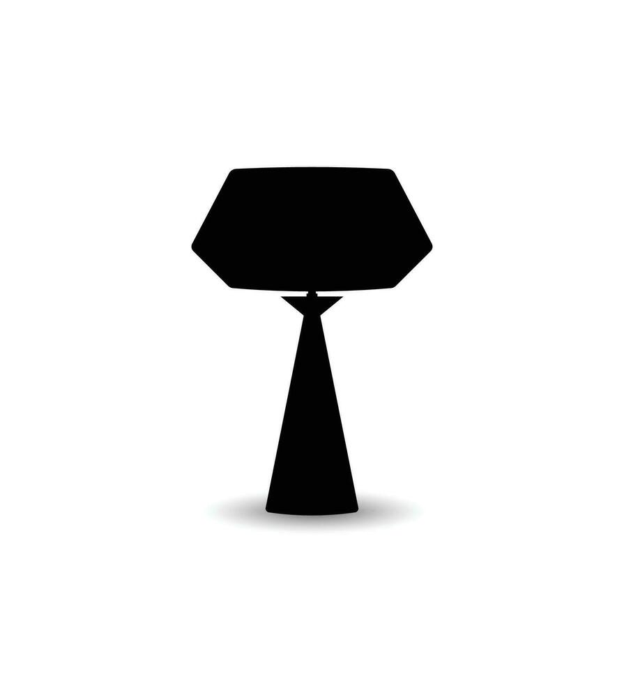 Table lamp silhouette, work, study decor light lamp vector