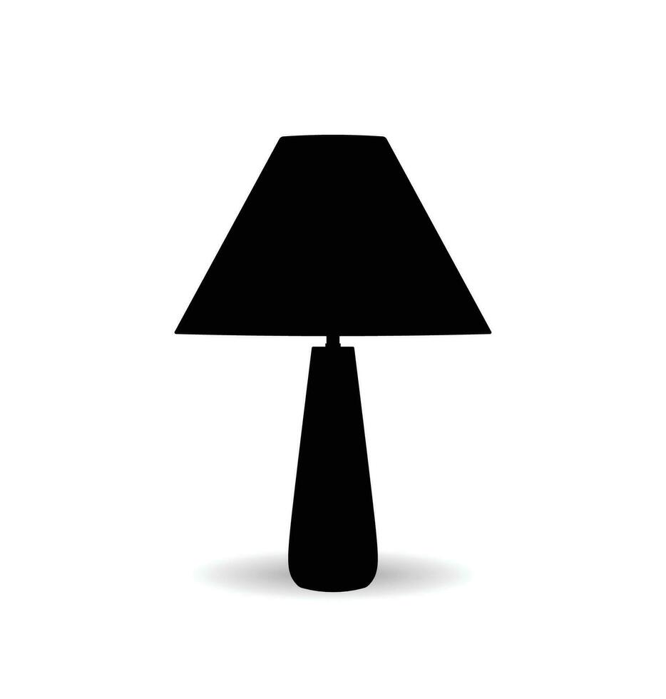 Table lamp silhouette, work, study and bedroom decor light lamp vector