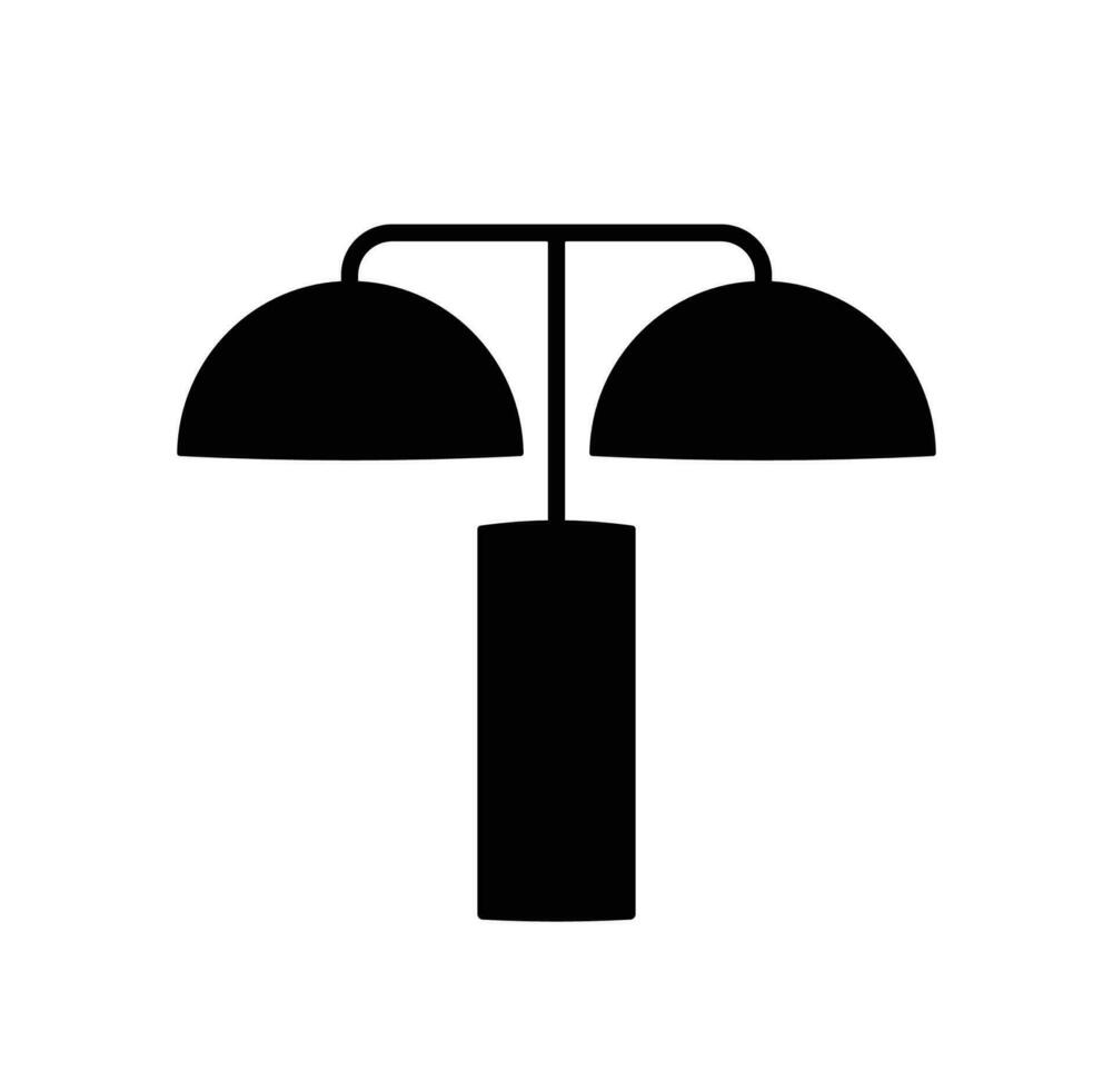 Double dome Table lamp silhouette, work, study and bedroom decor light lamp vector