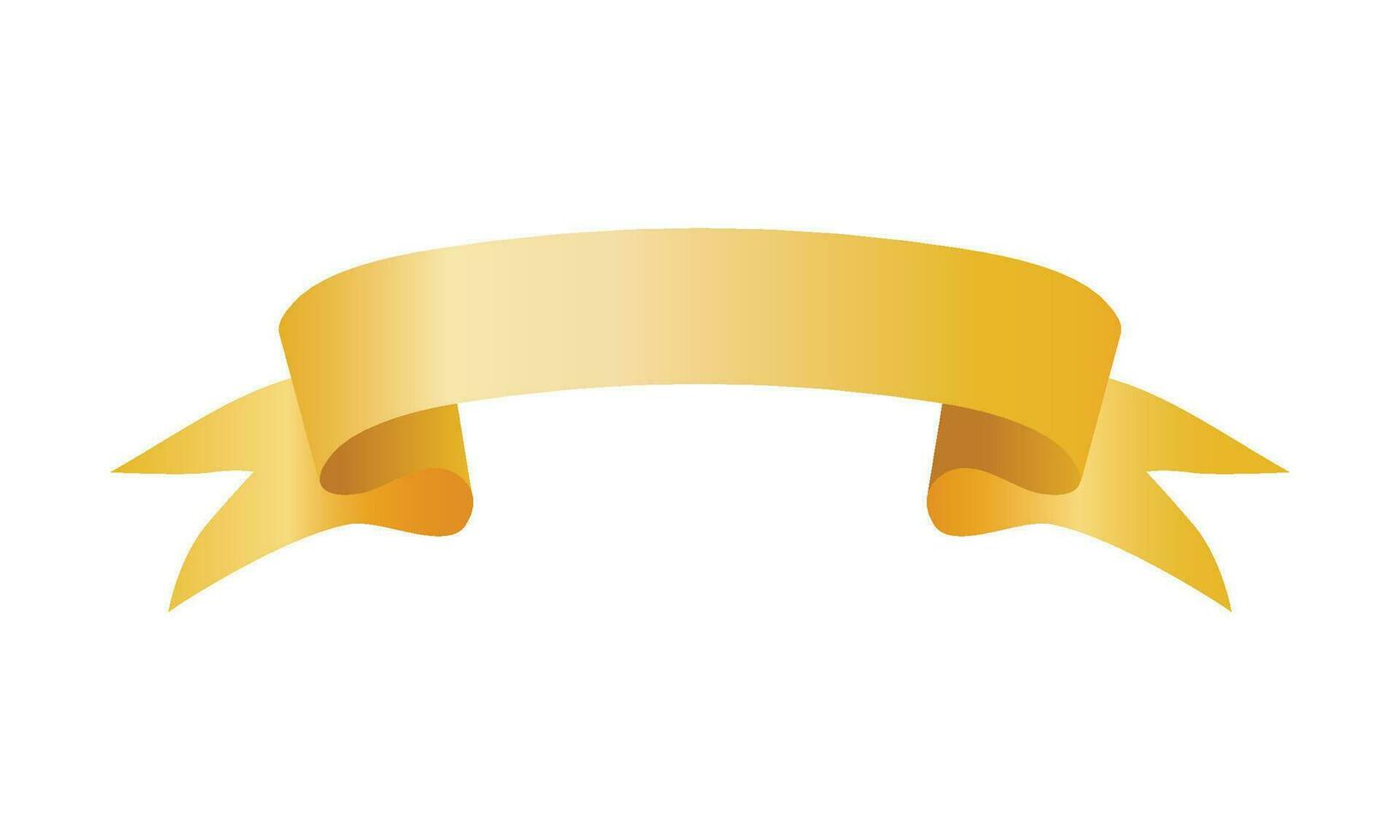 Vector golden ribbon on white background