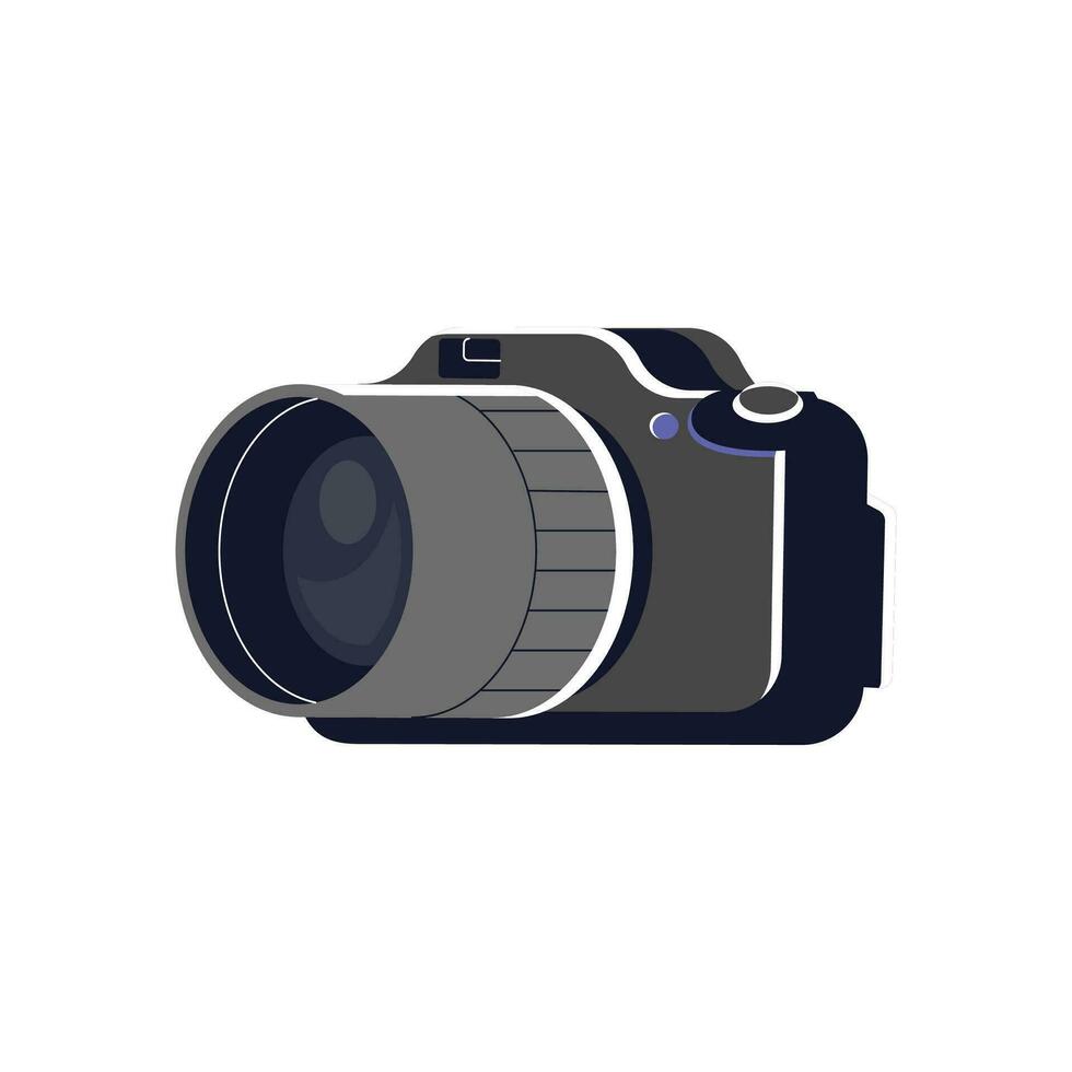 Vector dslr photography camera flat style