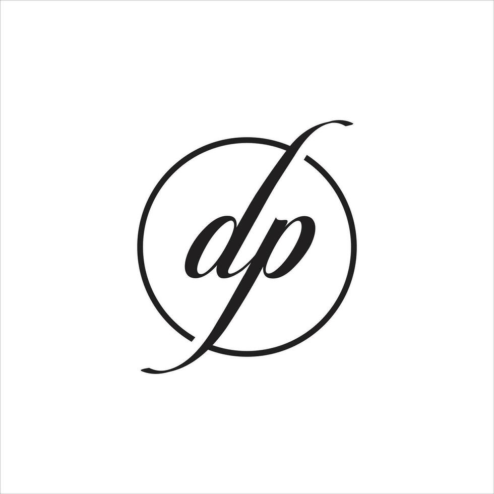 Simple letter d p in a circle logo concept vector