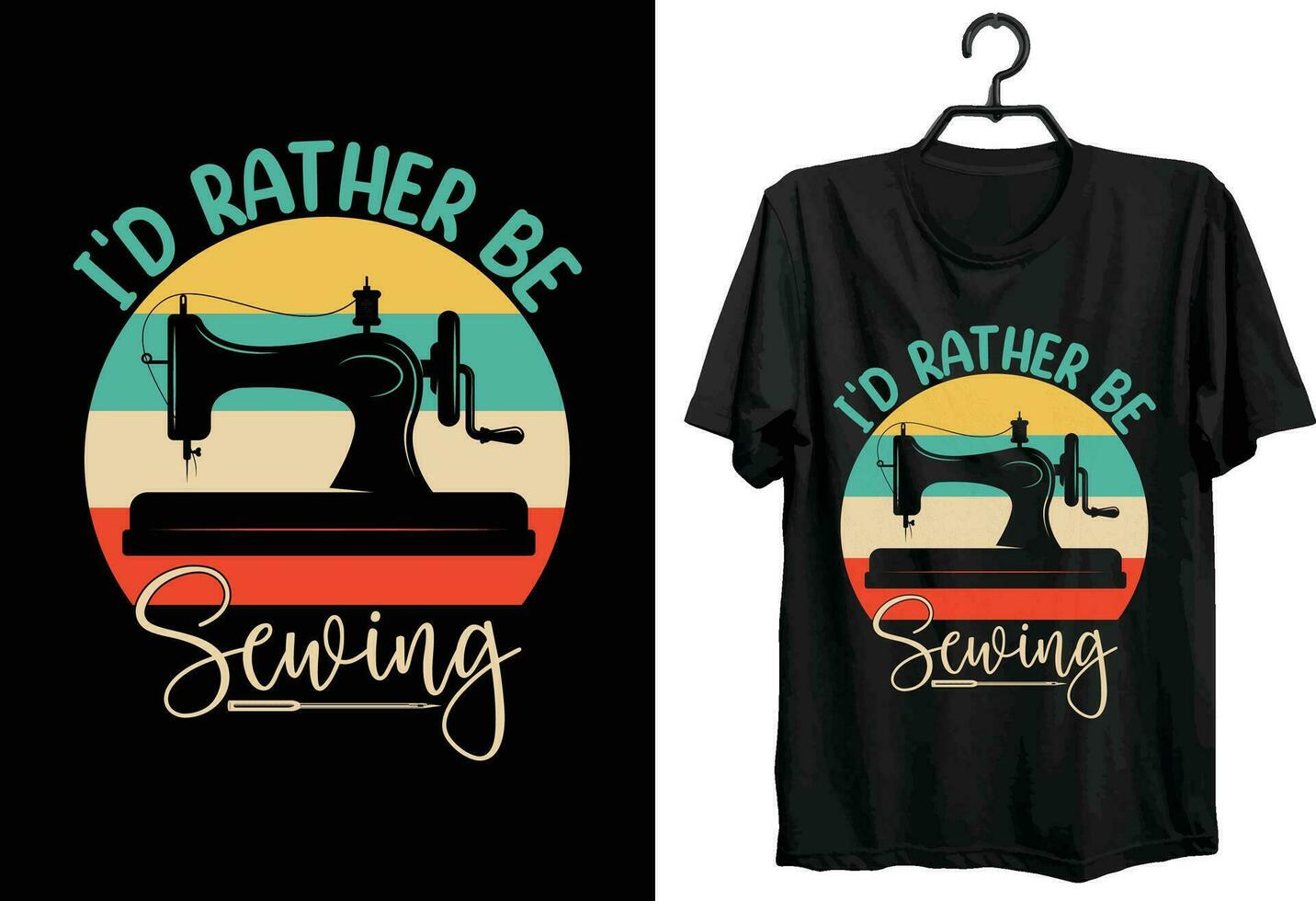 Sewing T-shirt Design. Funny Gift Item Sewing T-shirt Design For All Tailor And Sewing Lover And Peoples. vector