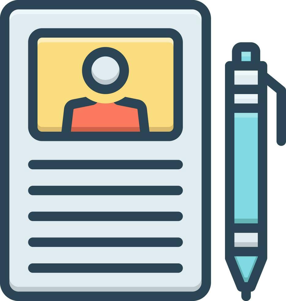 color icon for curriculum vector