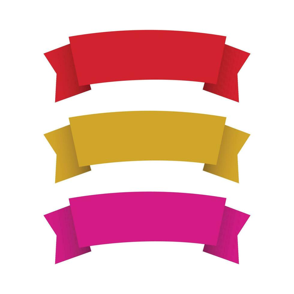 Vector set of ribbon banner label collection design vector illustration