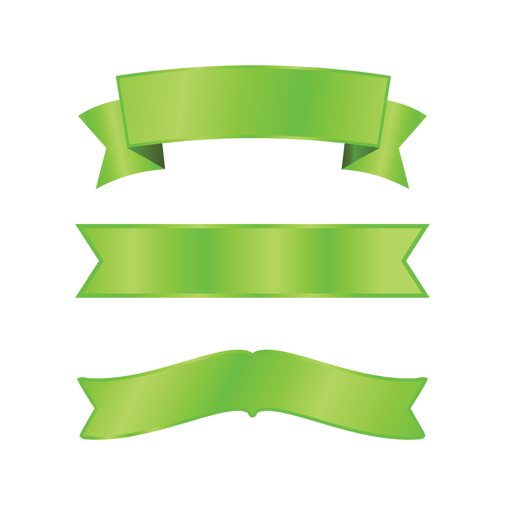 Vector set of green ribbons on white background 28196091 Vector Art at