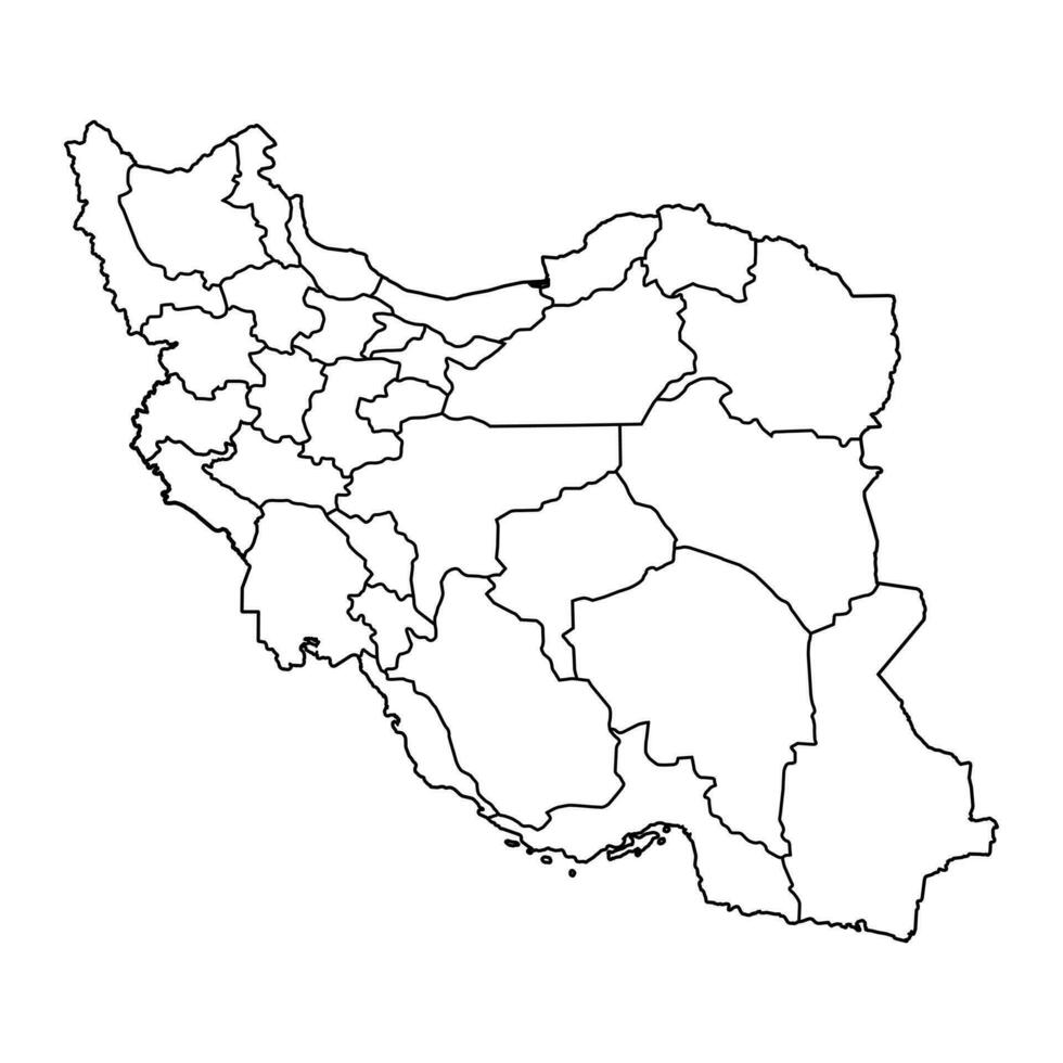 Iran map with administrative divisions. Vector illustration.