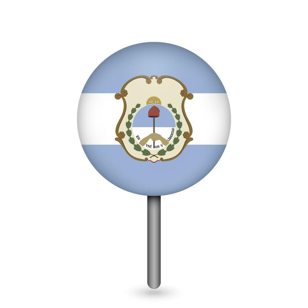 Map pointer with San Juan Flag. Vector illustration.
