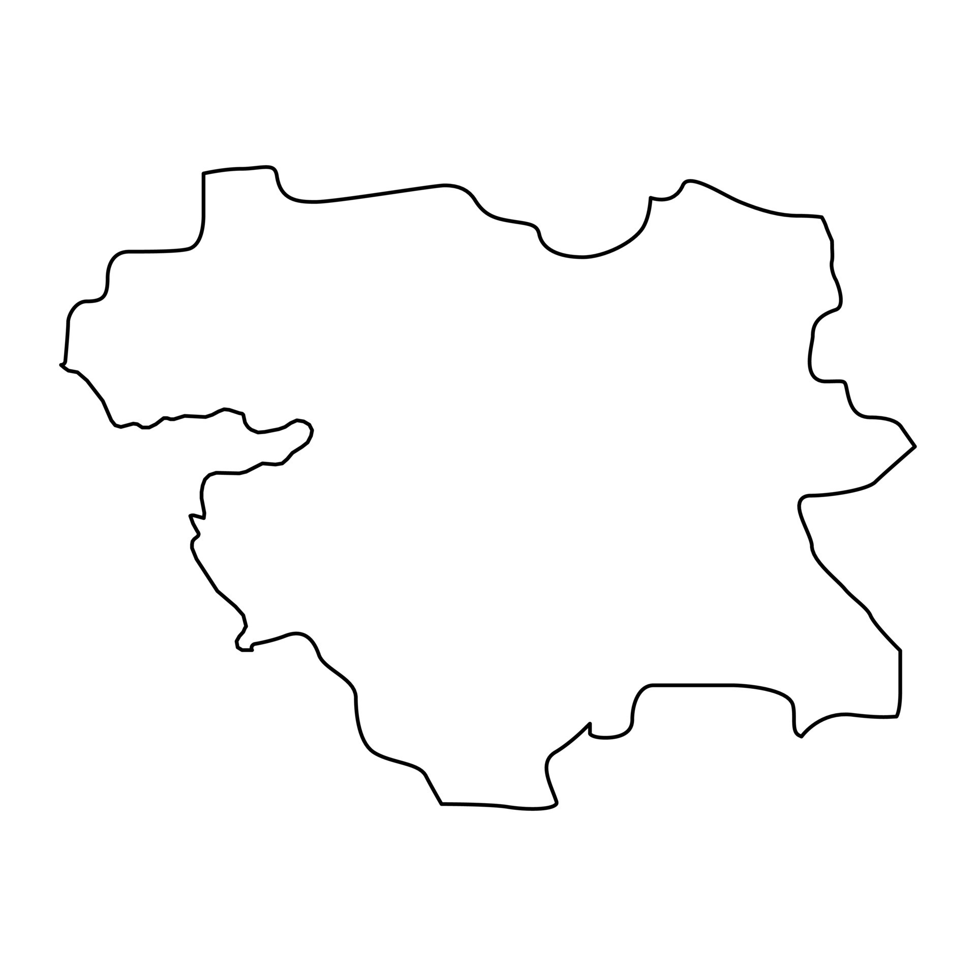 Kurdistan province map, administrative division of Iran. Vector 