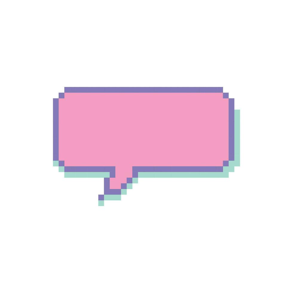 Vector pixel art, speech bubble on white background