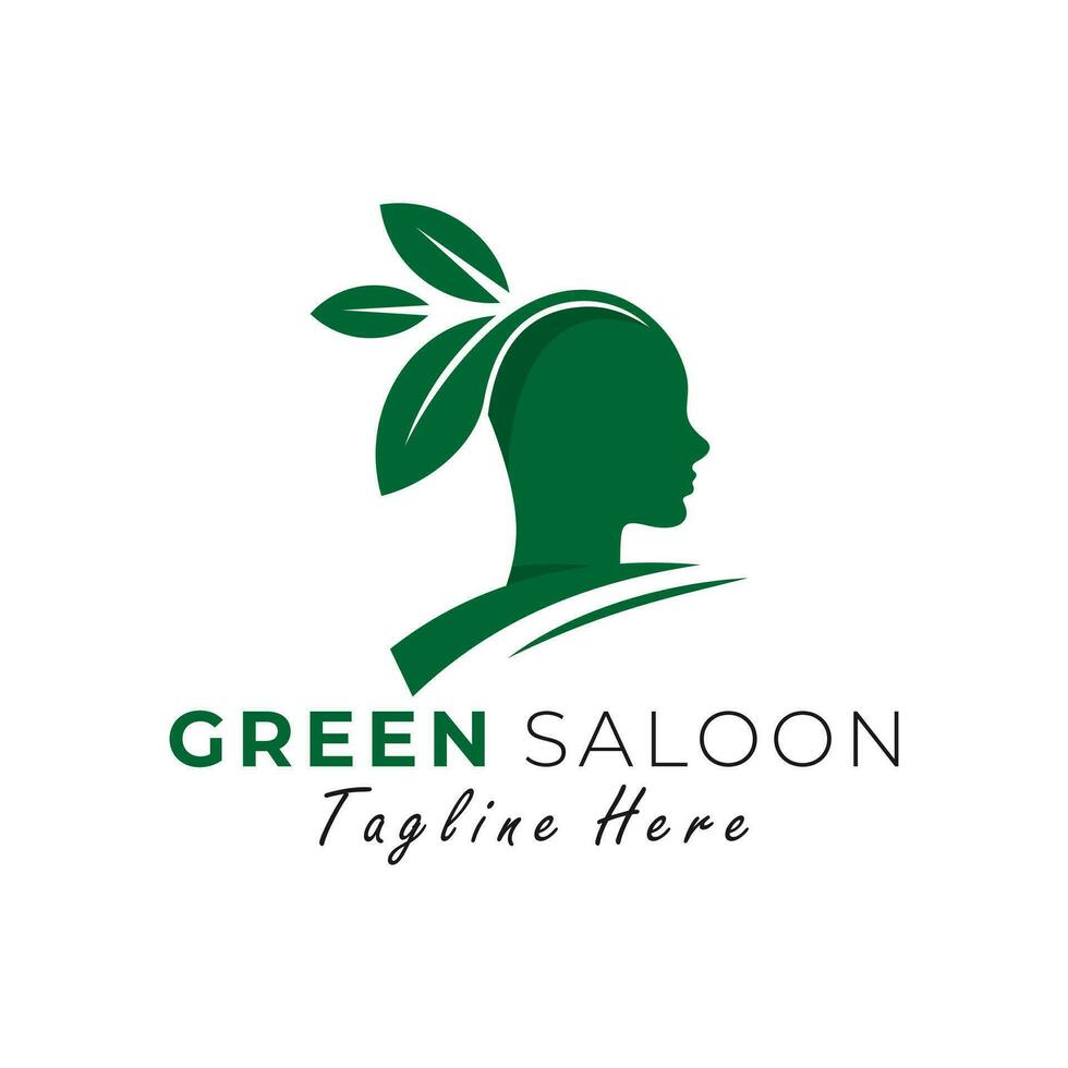 green salon vector illustration logo