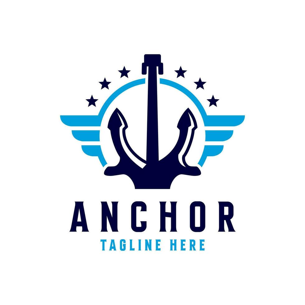 anchor wings vector illustration logo