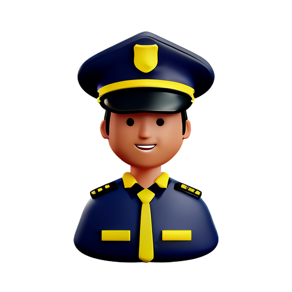 policía 3d profesión avatares ilustraciones png