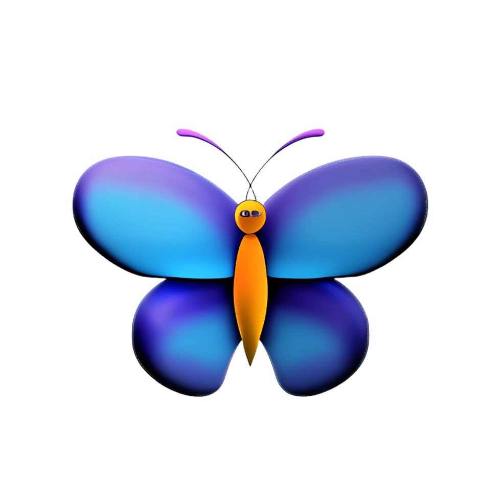 butterfly 3d icon illustration png