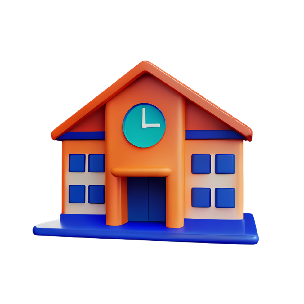 school 3d icon illustration png