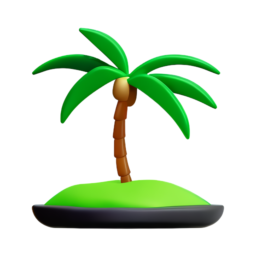 Palm tree 3d rendering icon illustration png