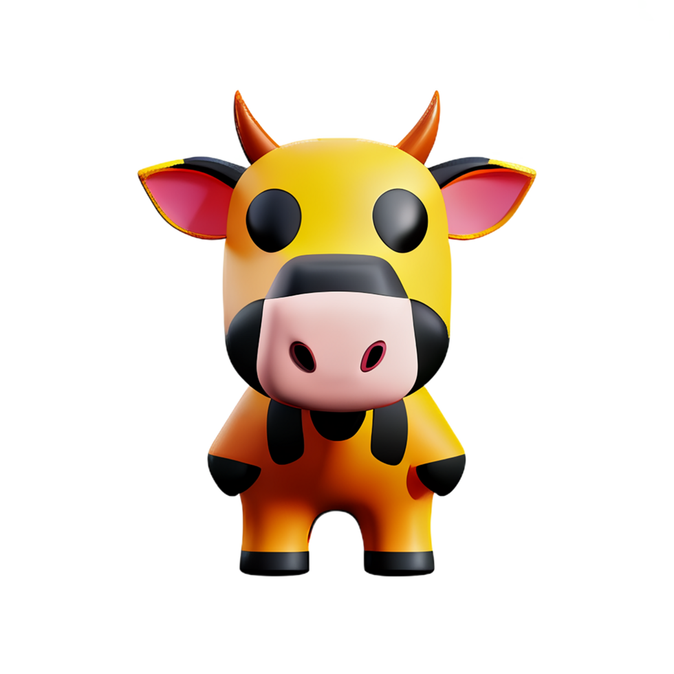 cow 3d rendering icon illustration png
