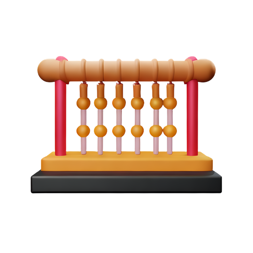 Illustration 3D de l'icône de l'éducation scolaire Abacus png