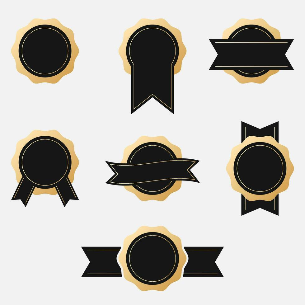 isolated gold black badges collection vector 28196468 Vector Art at