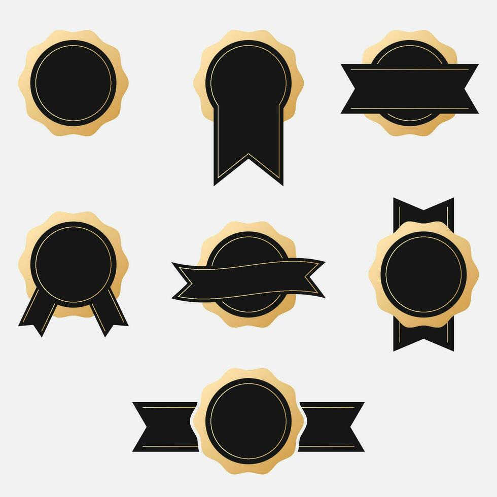 aislado oro negro insignias colección vector