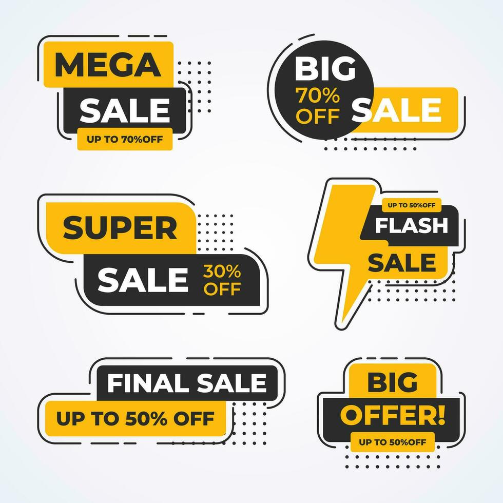 set of sale tag vector