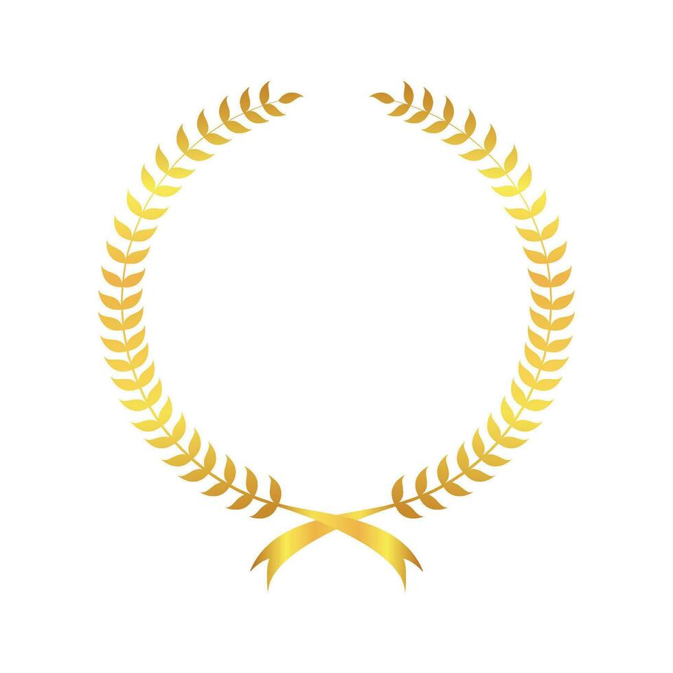 2 Vector wheat leaves award circle gold gradient