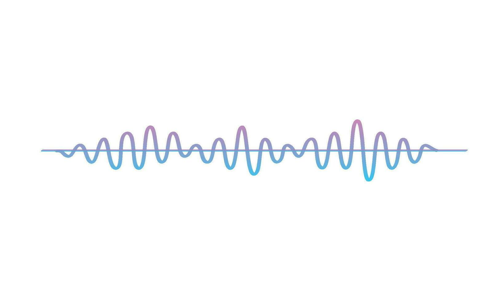 vector púrpura curva sonido ola. voz o música audio señal. sinusoide línea. electrónico radio gráfico