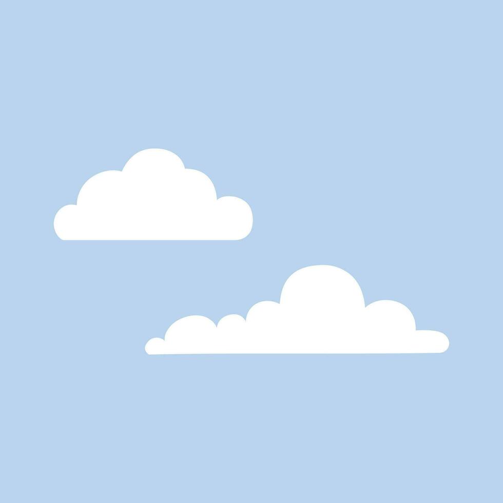 Vector cloud sticker clipart vector set, flat design