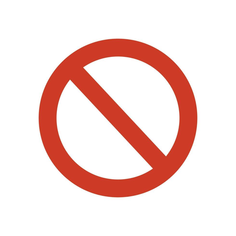 Vector red prohibited sign no icon warning or stop symbol safety danger isolated vector illustration