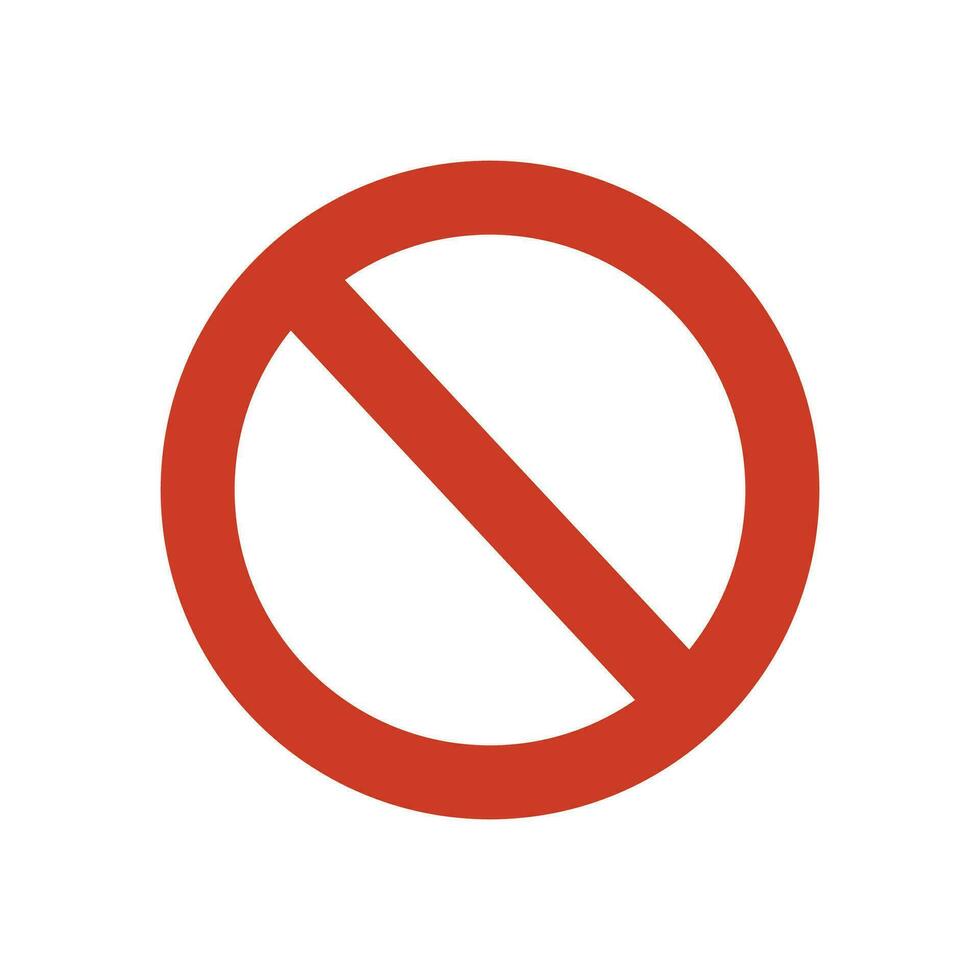 Vector red prohibited sign no icon warning or stop symbol safety danger isolated vector illustration