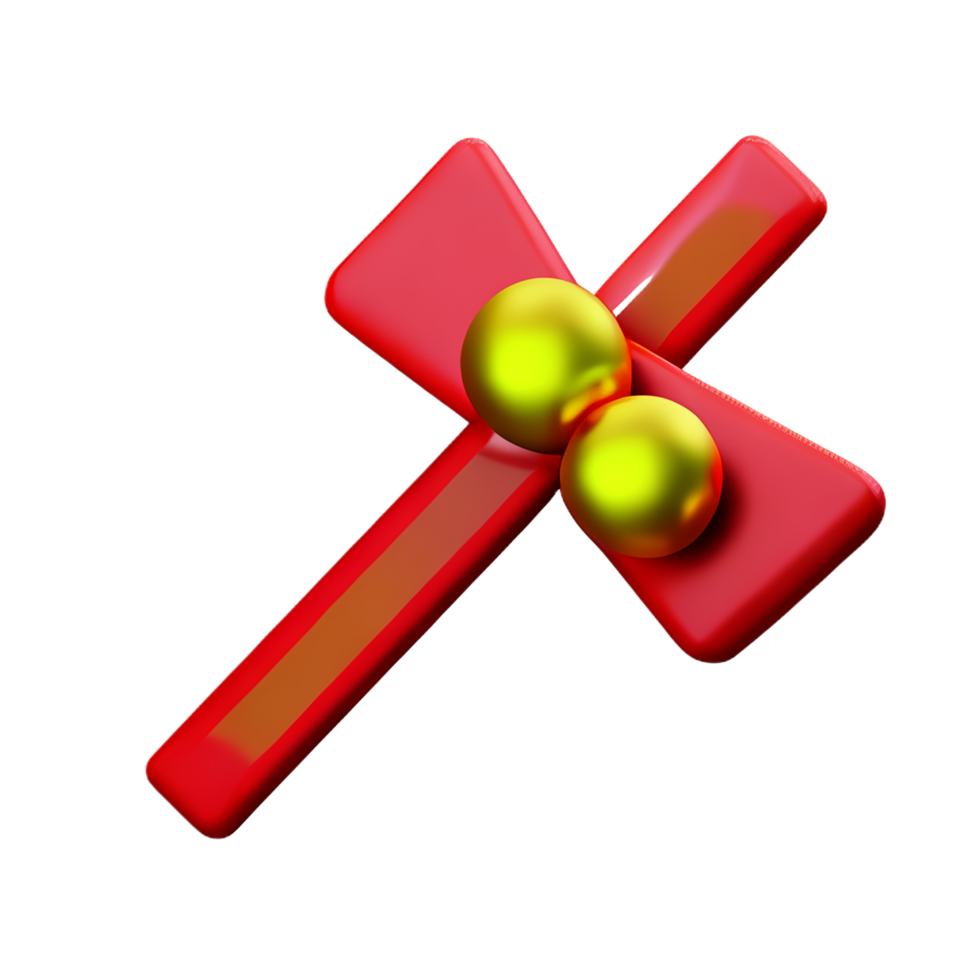 christmas 3d candy stick with mistletoe illustration png