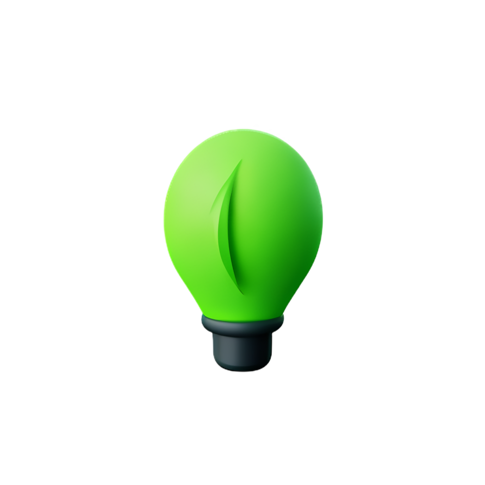 groen elektrisch energie 3d groen energie icoon png