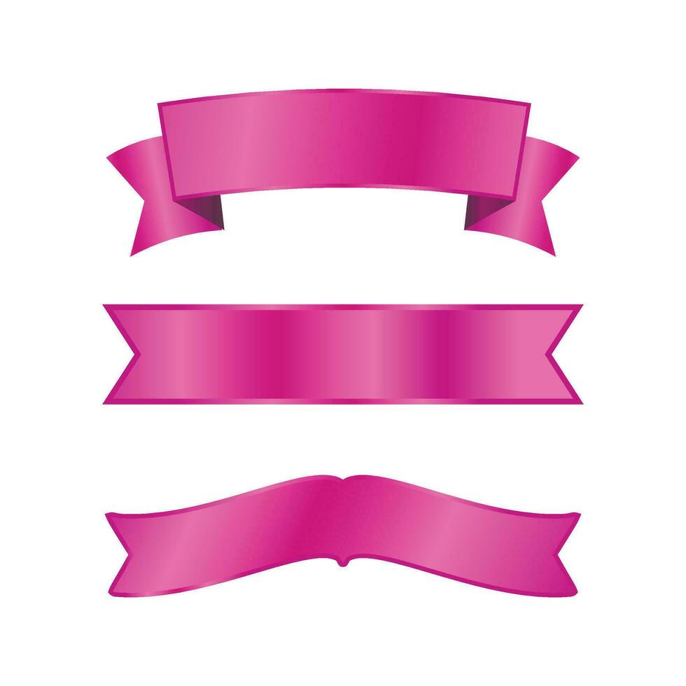 vector conjunto de rosado cintas en blanco antecedentes