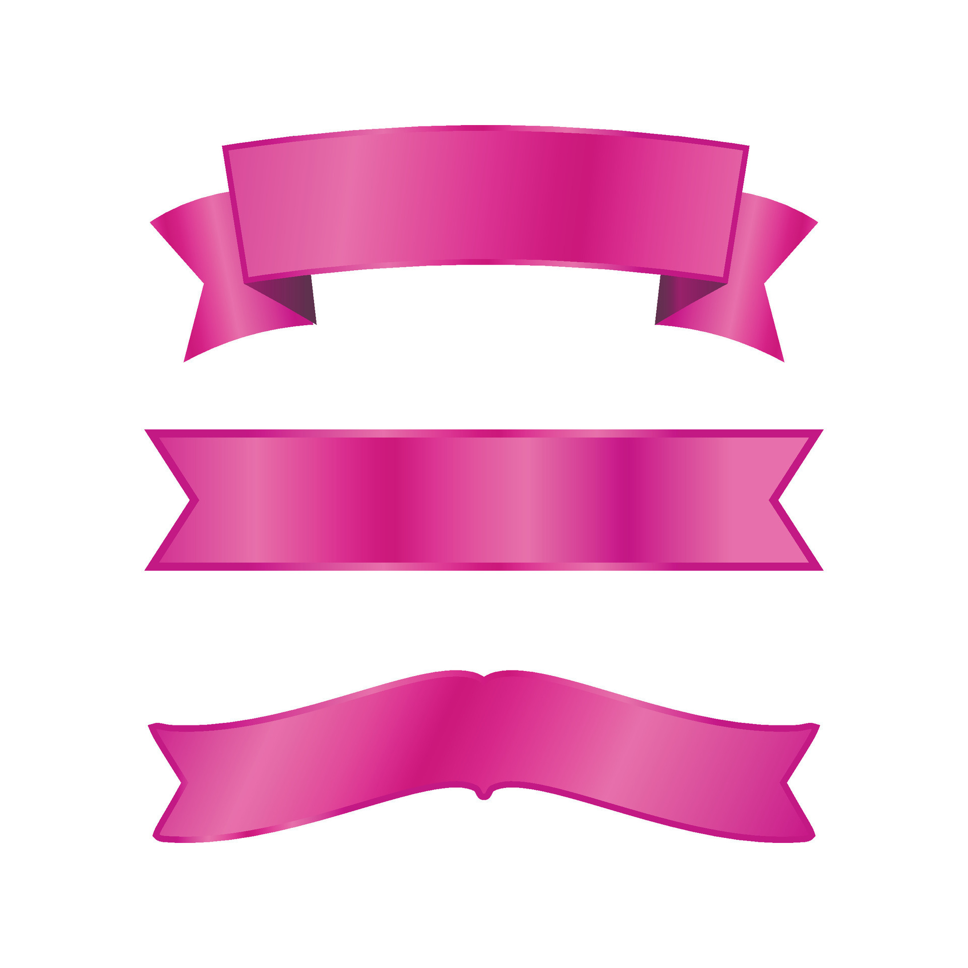 Vector set of pink ribbons on white background 28196802 Vector Art at