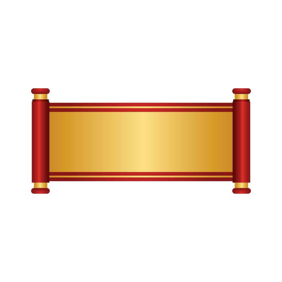 Vector retro chinese style blank scroll on white background