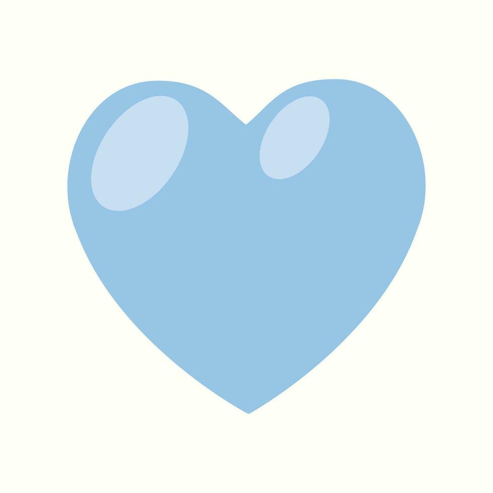 Vector illustration of heart symbol in blue color isolated on white background