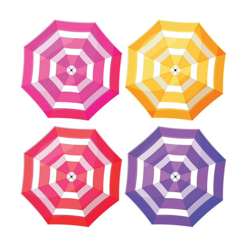 Vector beach umbrellas on white background
