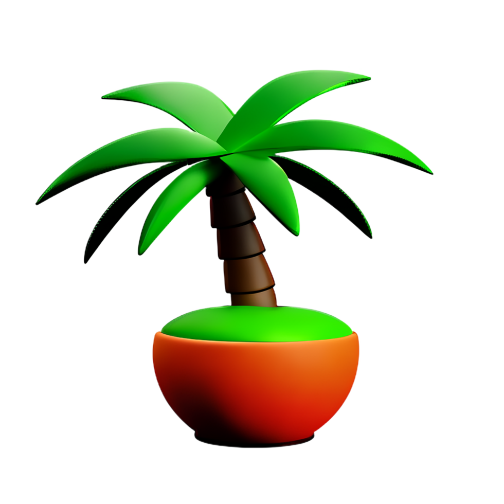 Palm tree 3d rendering icon illustration png