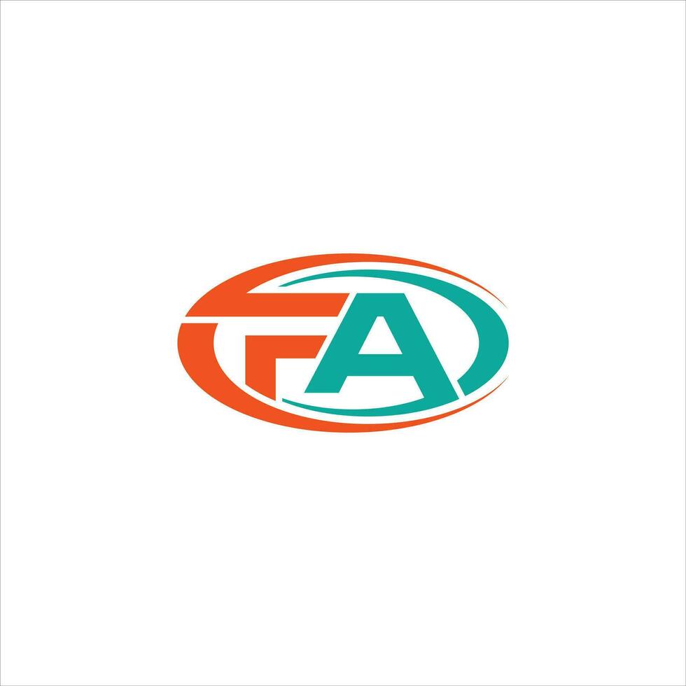 Initial FA Logo monogram design template. Simple elegant shape style modern logo. vector