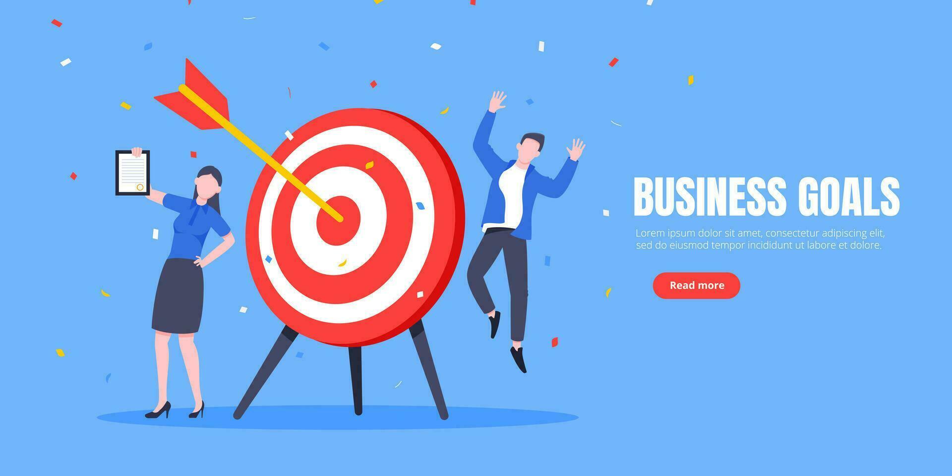 Goal achievement business concept sport target icon and arrow in the bullseye. vector