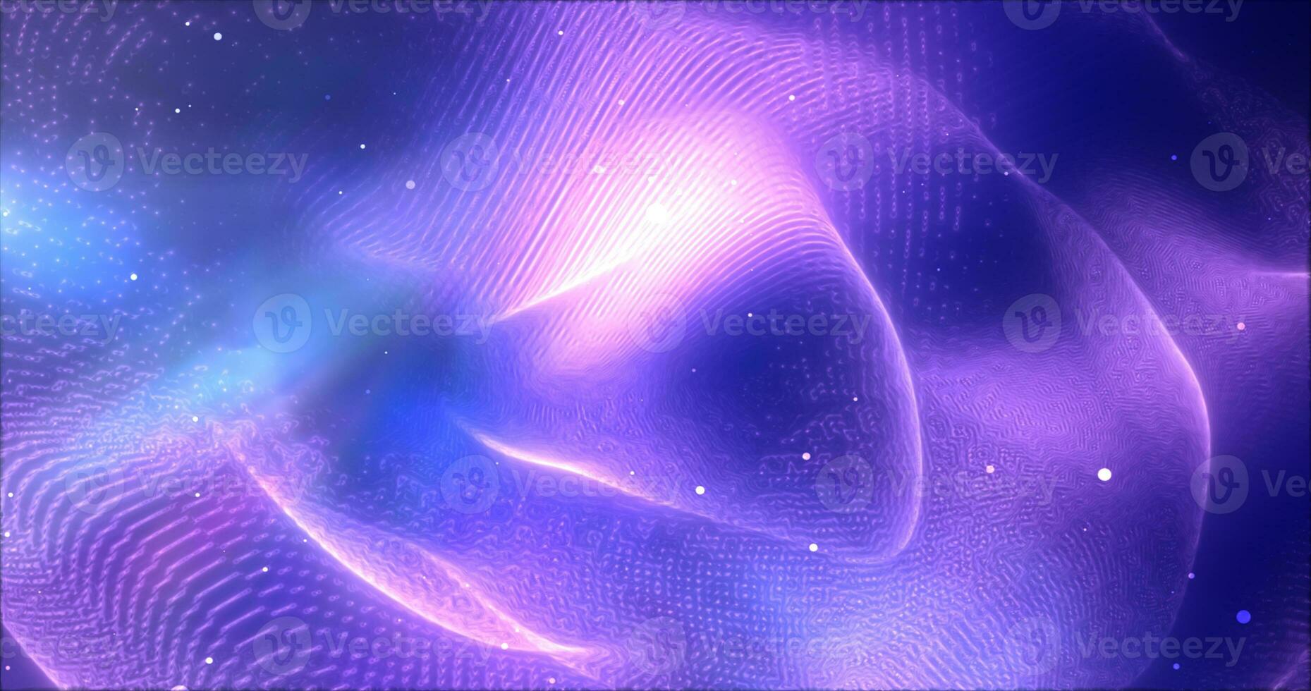 Purple glowing energy bright particles light lines and waves abstract background photo