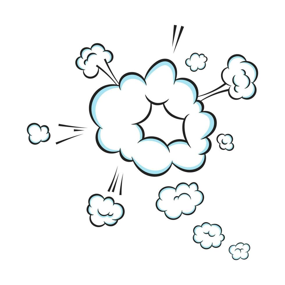 Fart smoke smelling cloud pop art comic book cartoon flat style design vector illustration.