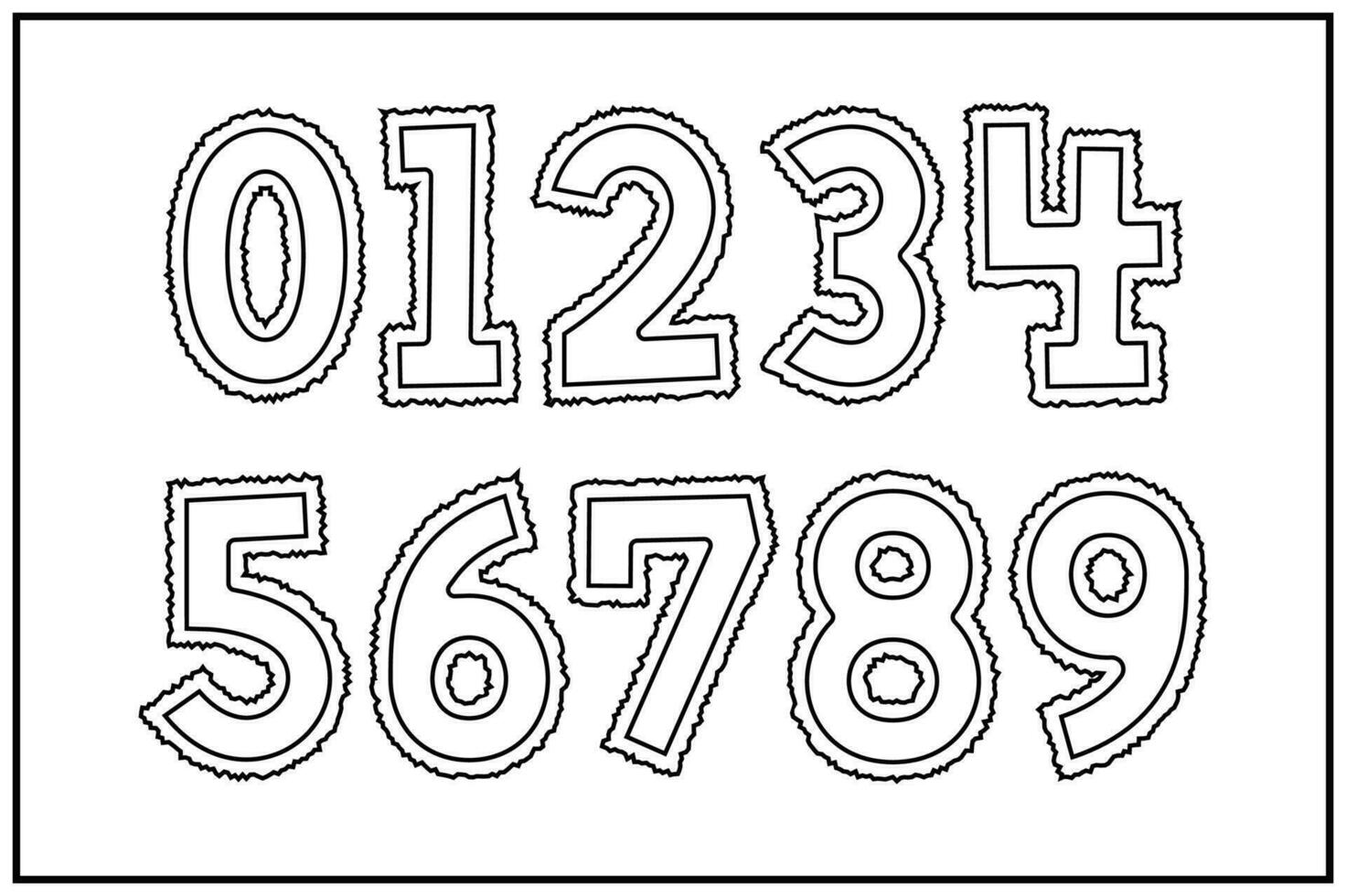 Versatile Collection of Paper Torn Numbers for Various Uses vector