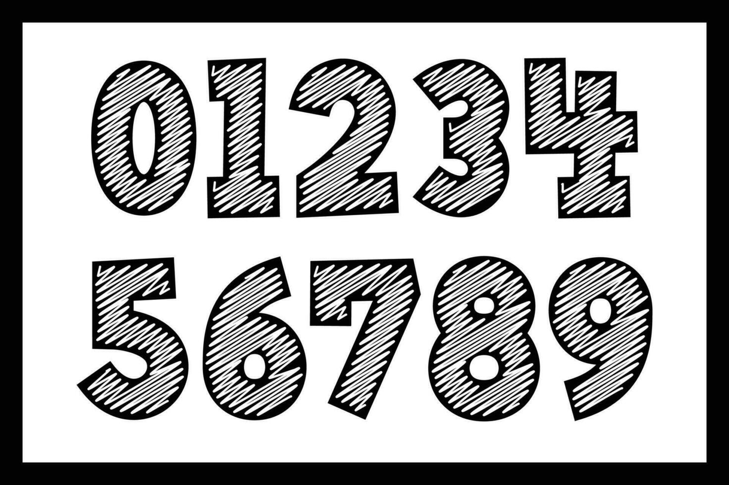 Versatile Collection of Scribble Creations Numbers for Various Uses vector