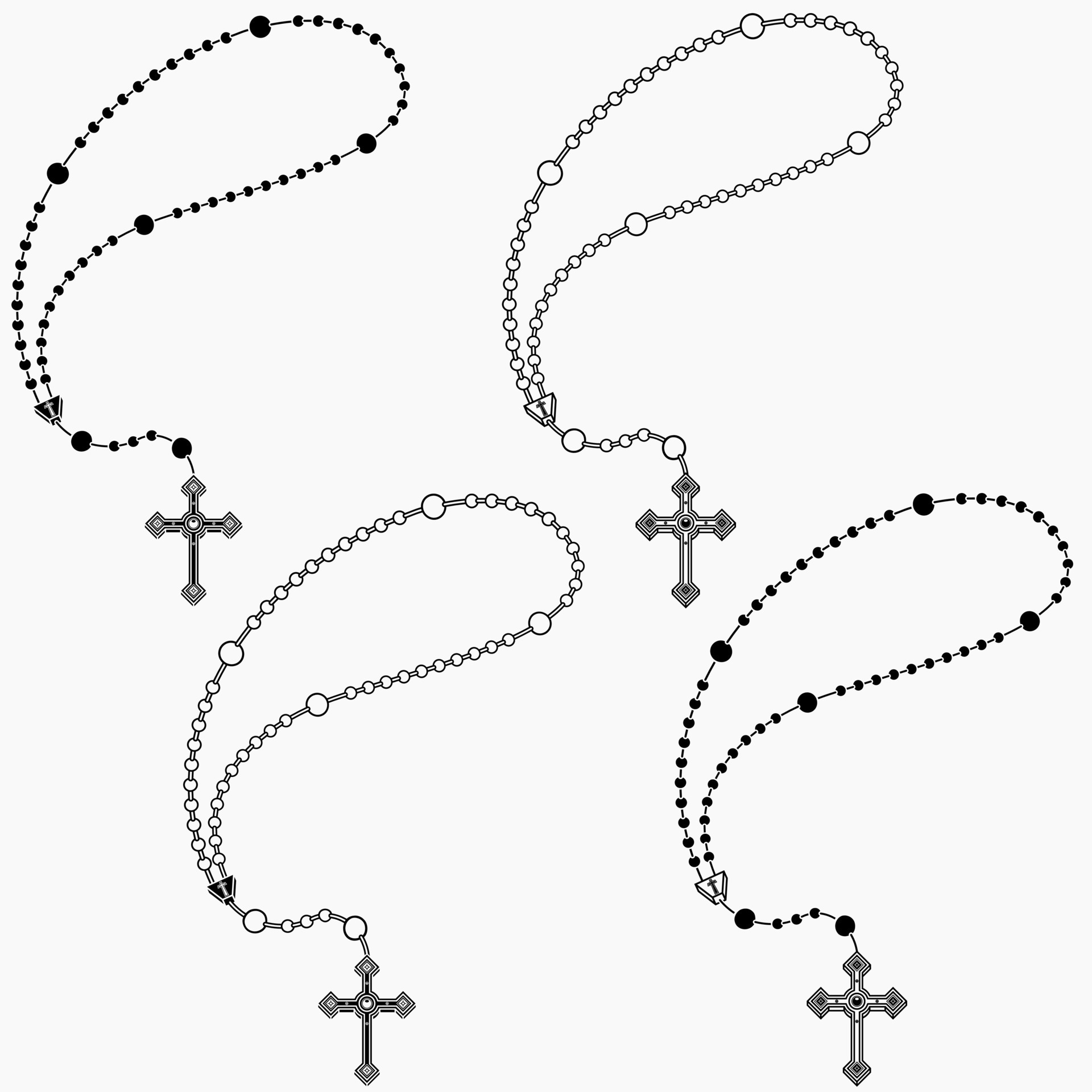 Vector Design Of Rosary With Christian Cross Symbol Of Catholic Vector Design Of Rosary With Christian Cross Symbol Of Catholic