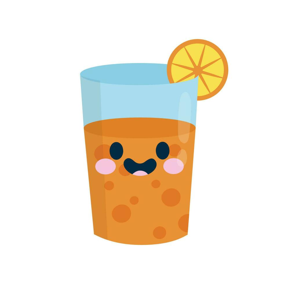 Vector nice summer fruit drinks on white background
