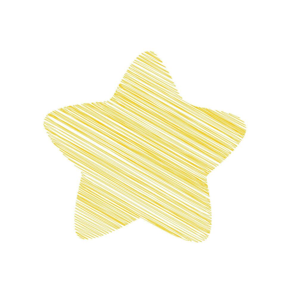 Vector sketchy style star on white background