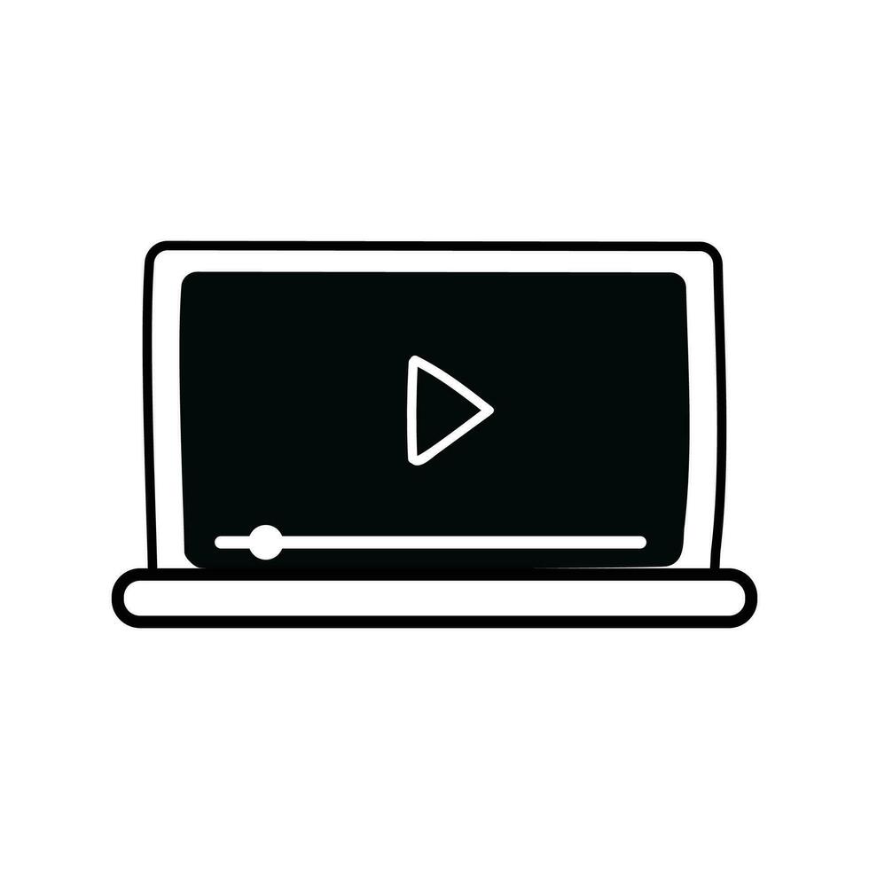 Vector hand drawn doodle video media player icon
