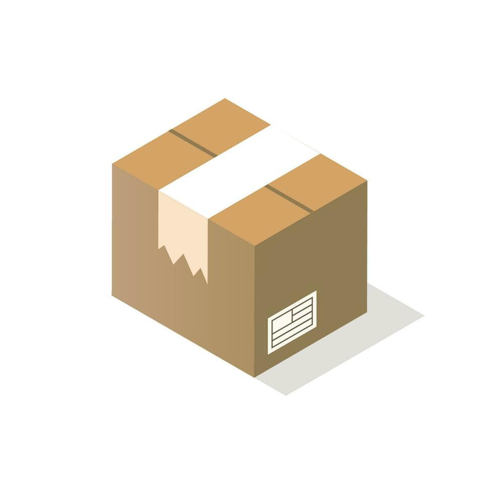 Vector package vector isolated icon. carton box emoji illustration
